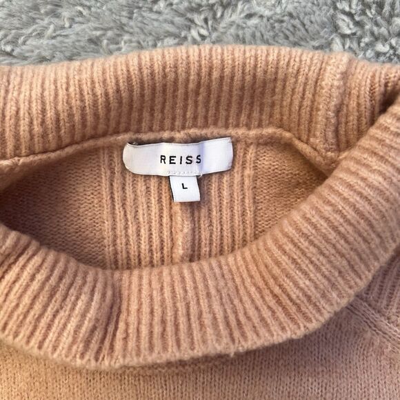 Reiss Women’s Sam Roll Neck Jumper Sweater Large Pink Nude Peach Wool Blend - Picture 5 of 10